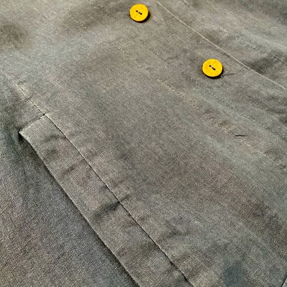 Soft Surroundings Linen Button Front Tunic Teal Blue Size Large - Picture 8 of 8